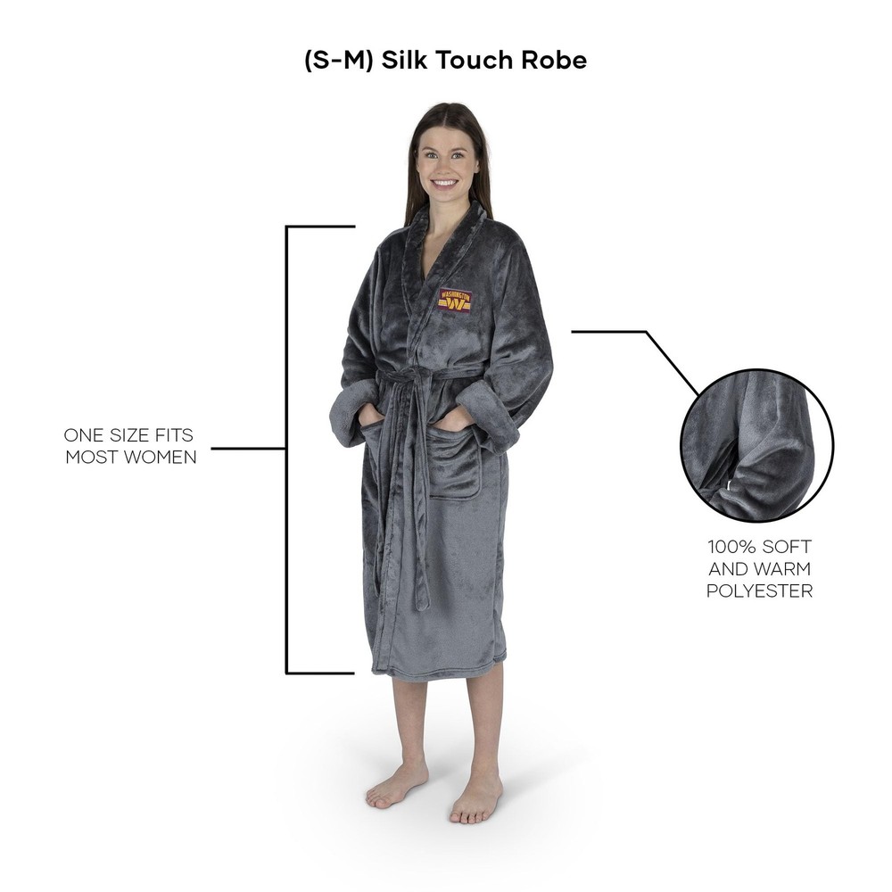 Northwest NFL Washington Commanders Silk Touch Bath Robe, Small/Medium, Rollout