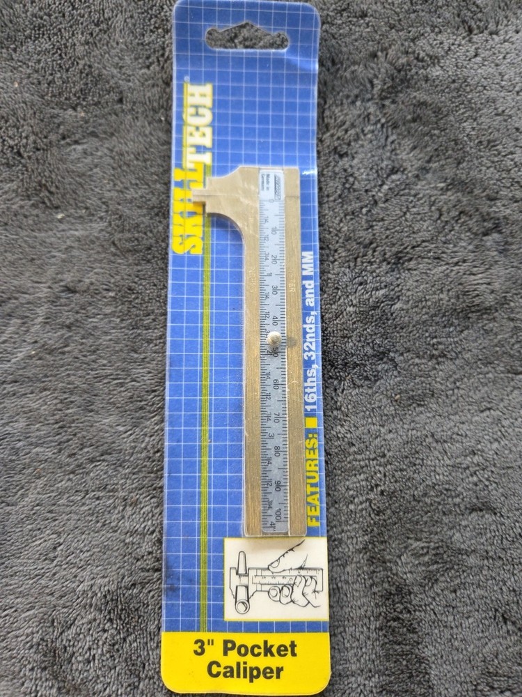 Skill Tech 3" Pocket Caliper Brass.