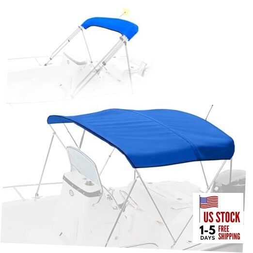 3 Bow Bimini Top Replacement Canvas with Stern Light Hole and Storage Boot,