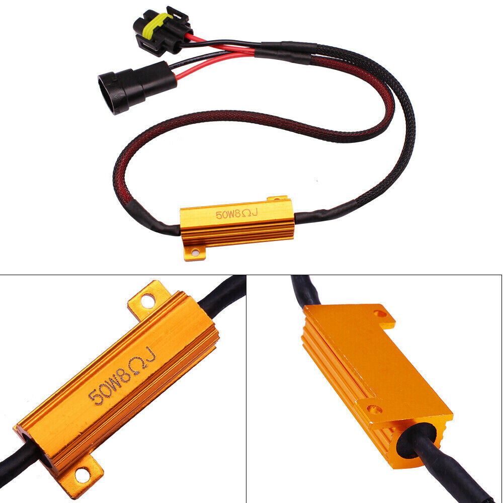 H11 H8 Fog Light Headlight DRL Error Free Resistor Decoder Wiring Harness Cable