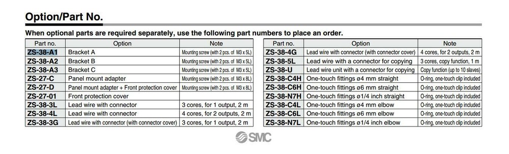 SMC ZS-38-A1 Pressure Switch Bracket New #