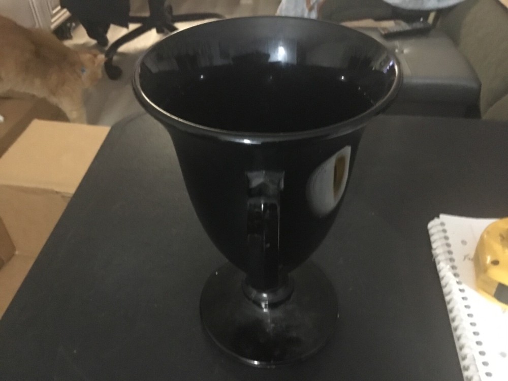 Trophy Style Black Glass Planter