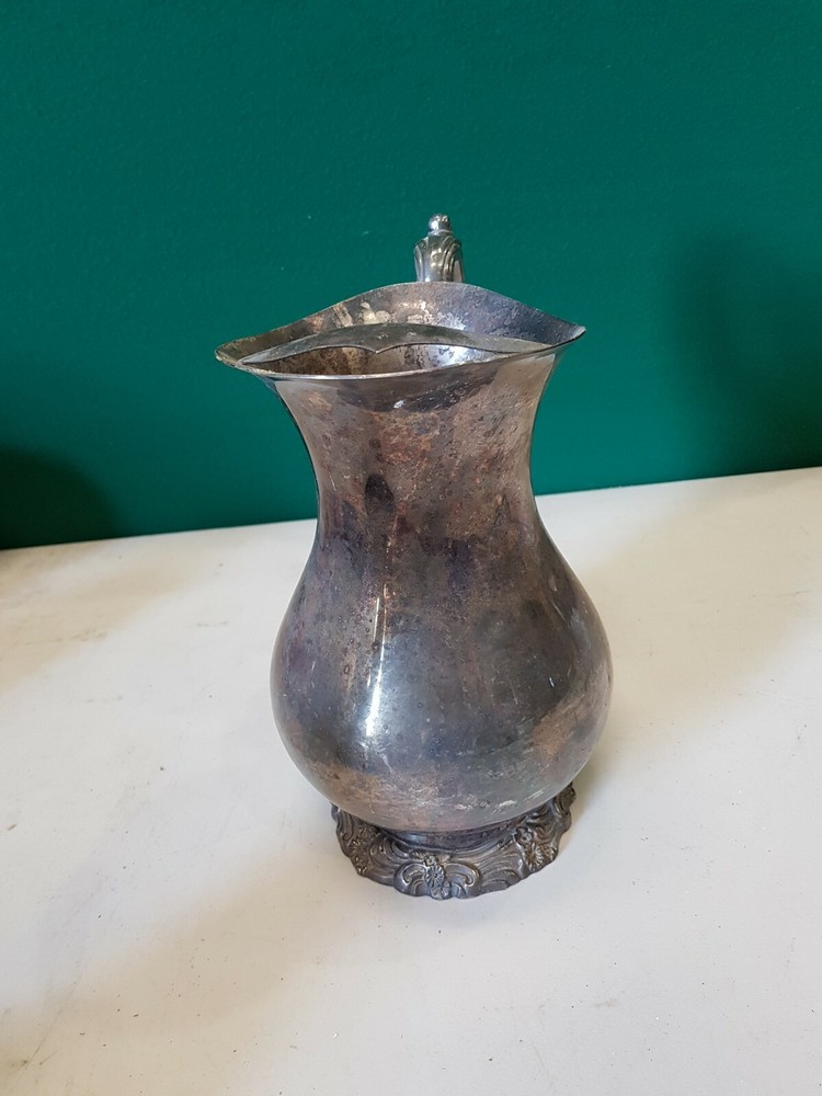 Antique Silver Plated Ice Water Pitcher Jug