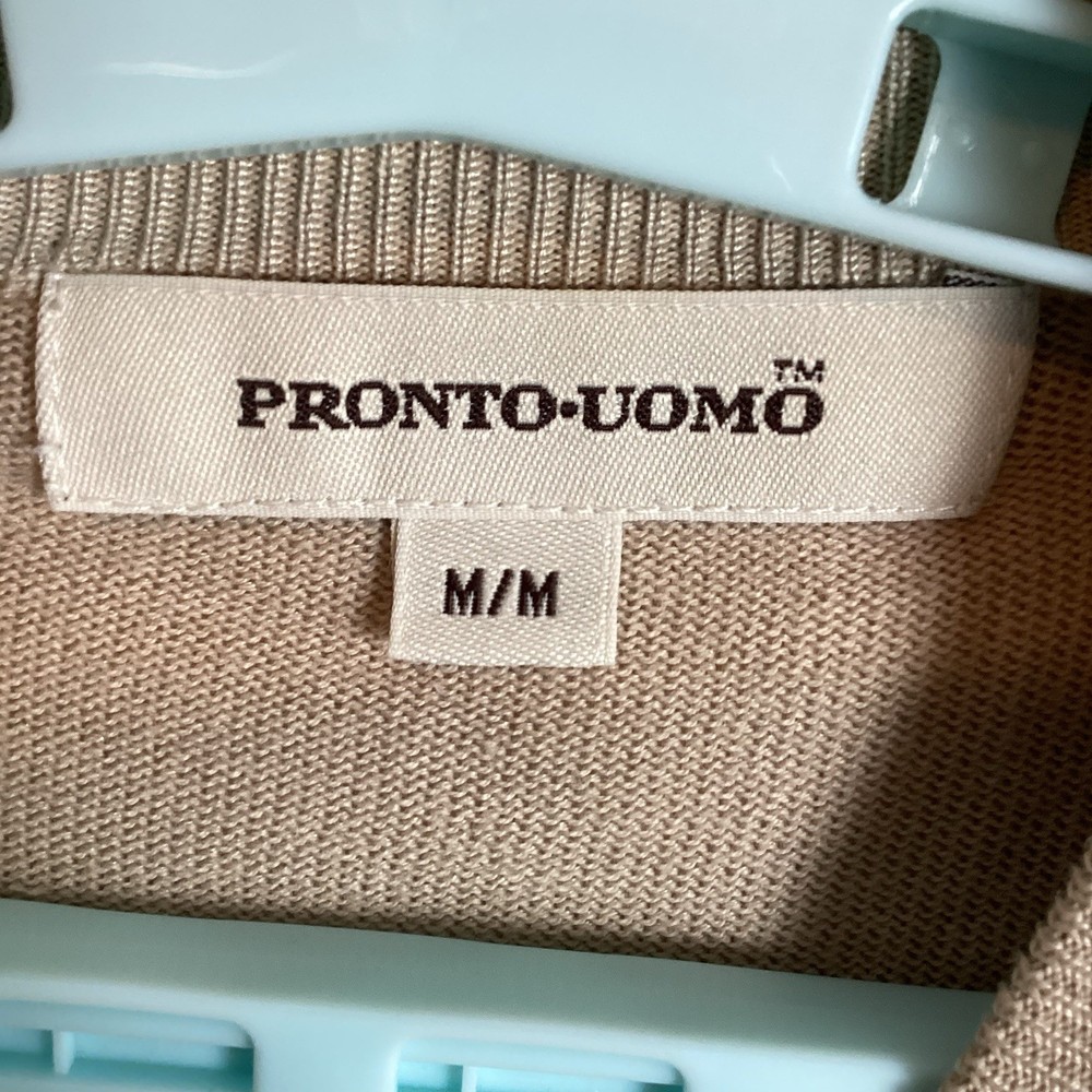 Pronto Uomo Mens Sweater Sz M Medium Long Sleeve Solid Soft Pullover Excellent