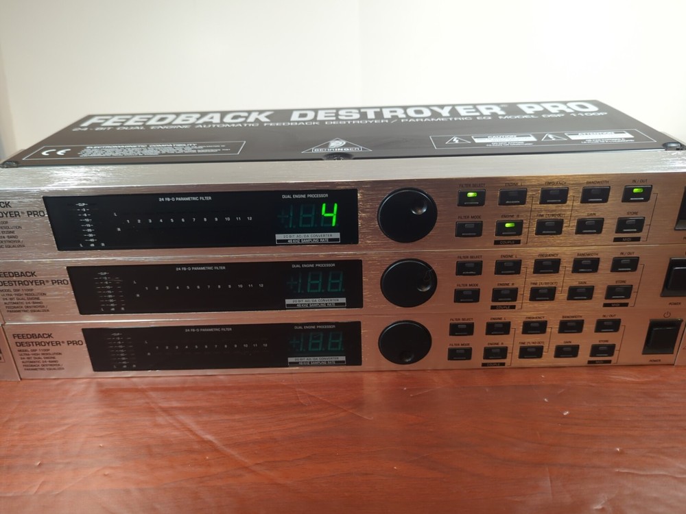 1x Behringer DSP 1100P Feedback Destroyer Pro Rack Unit.