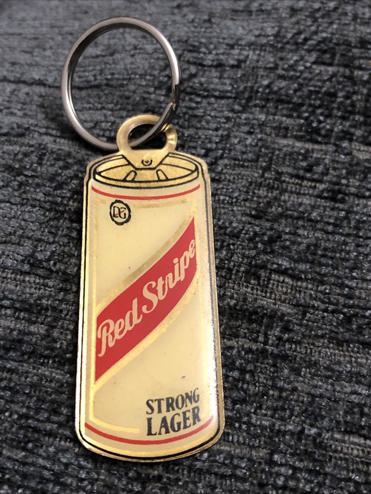 Red Stripe Vintage Keyring Collectable