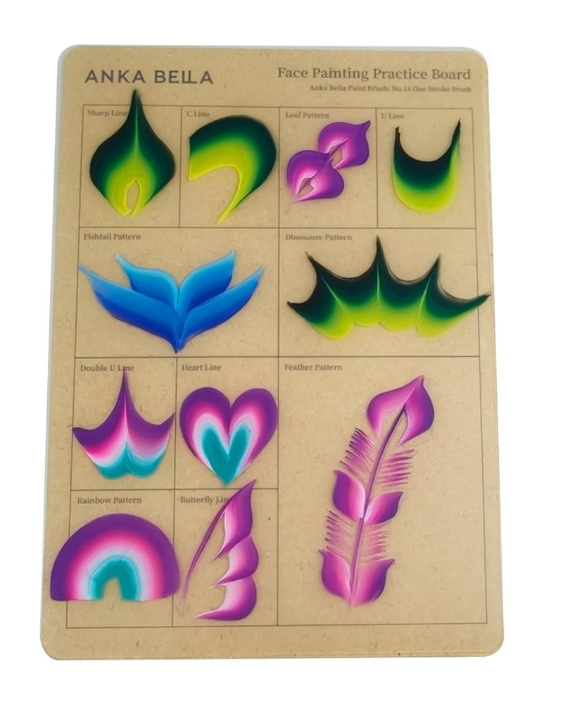 Reusable Face Paint Practice Board7pcs Face Painting Practice Sheet with Vari...