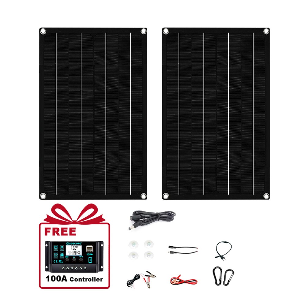 1600W Solar Panel Kit - 2 x 800W + 100A Controller + Extension Cord Multi-Scene