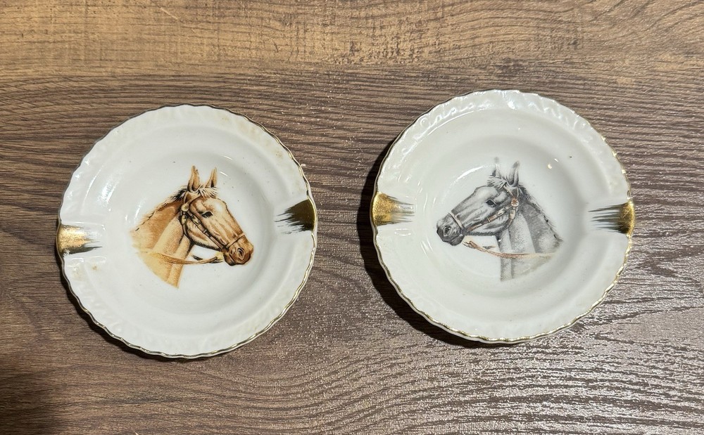 Pair Horse Ashtray Ceramic Small