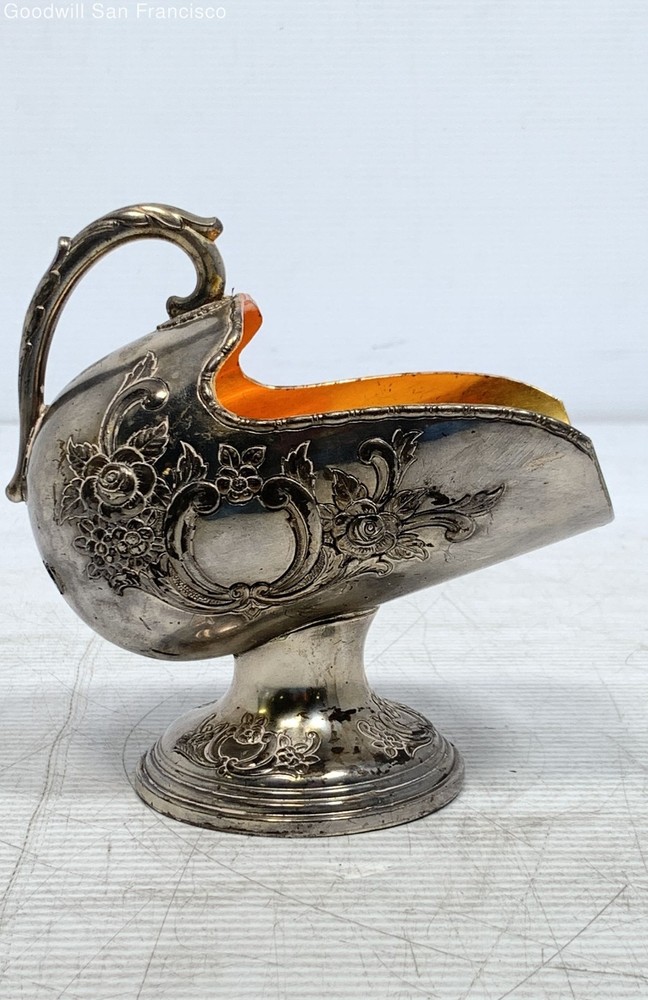 Vintage Raimond Silverplate Repousse Sugar Scuttle Broken Handle for Repair