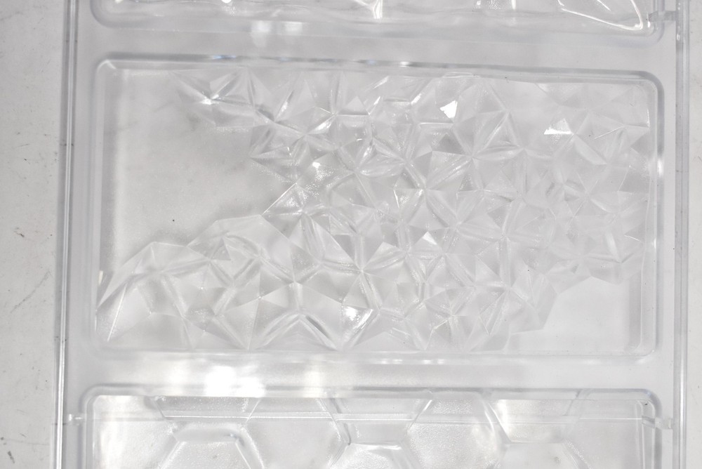 Goldbaking Medium Polycarbonate Chocolate Mold Clear Solid Baking Tray 3 Pack