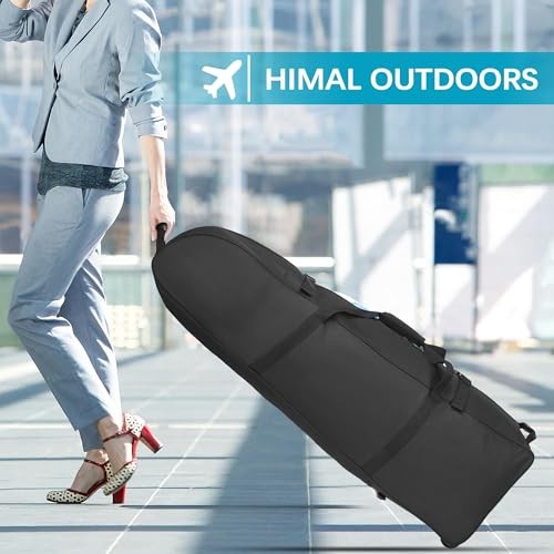 Soft-Sided Golf Travel Bag with Wheels - Heavy Duty 600D Polyester Basic-Black