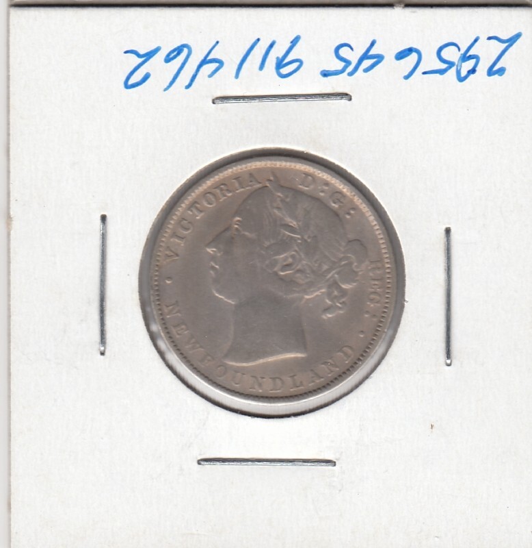 1890 Newfoundland Twenty Cent Silver Coin