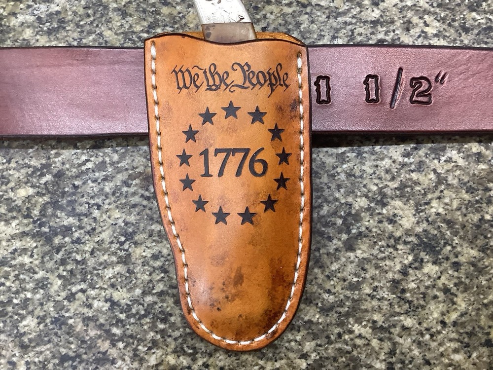Leather Folding Knife Belt Loop Sheath Folding Hunter 5 1/4" (Sheath Only)