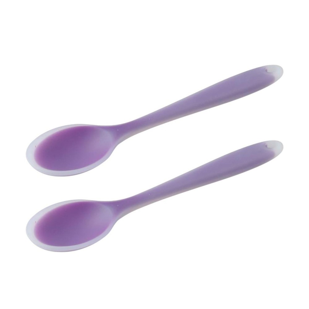 2 Pcs Silicone Dinner Spoon, Multi-purpose Surrounding Transparent Design Sof...