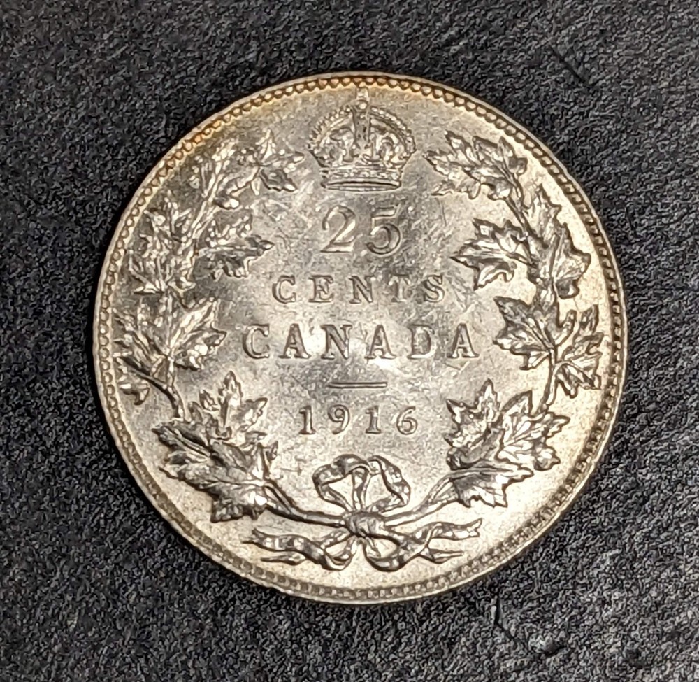 1916 Canada Silver 25 Cents George V