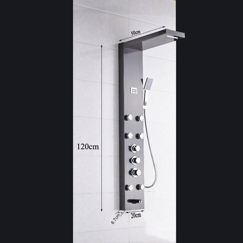 Multi Function Shower Panel Rainfall Oil Rubbed Bronze Digital Massage Jets Tap