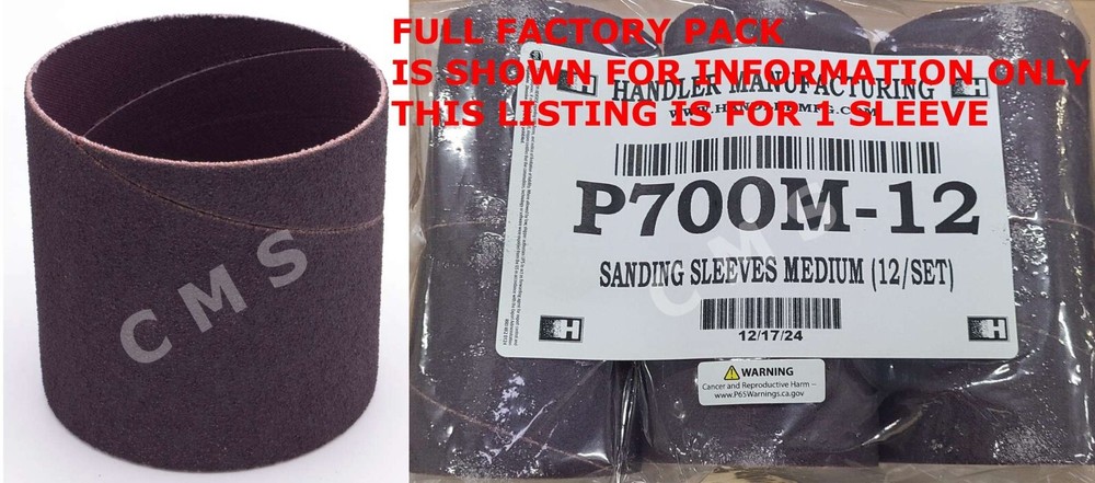 HANDLER Sani-Grinder 700 Replacement Sanding Sleeve 3"x3" Medium Grit P700M -1-
