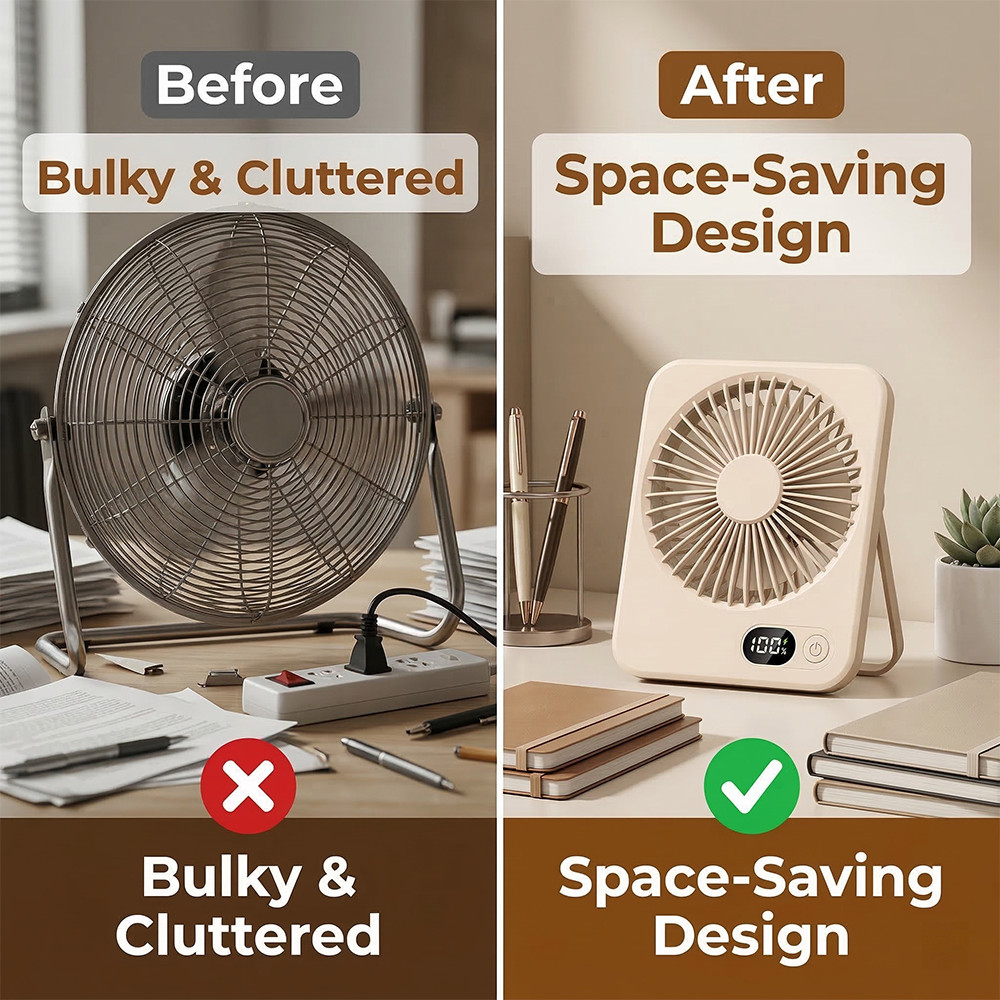 5-Speed Foldable Rotating USB Desk Fan