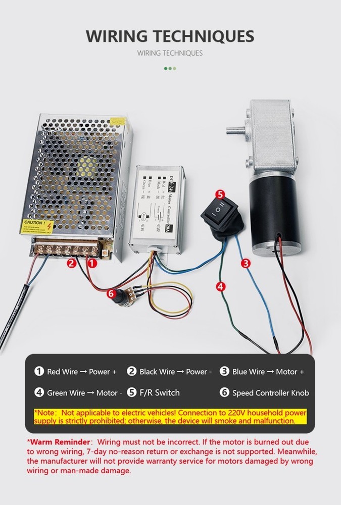 PWM DC Brushed Motor Continuously Variable Transmission Controller Switch 6V~24V