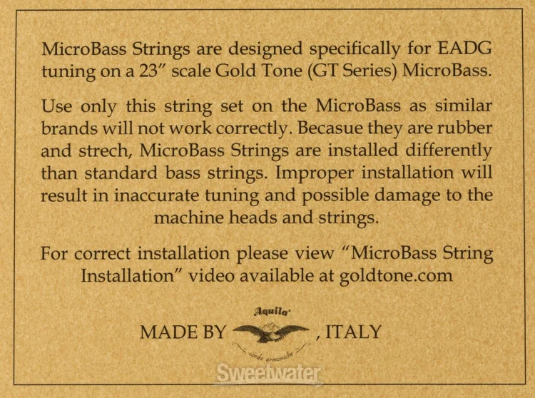 Gold Tone MBS-BL MicroBass Thunderblack Rubber/Polymer Strings