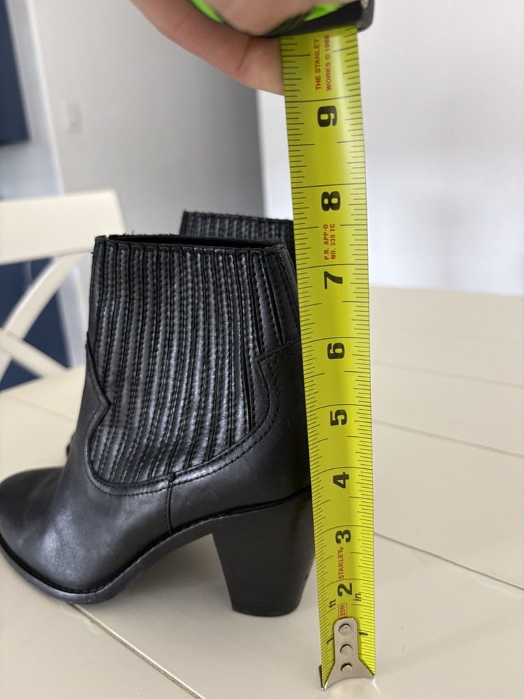 ASH Black leather platform boots Sz8 EU38