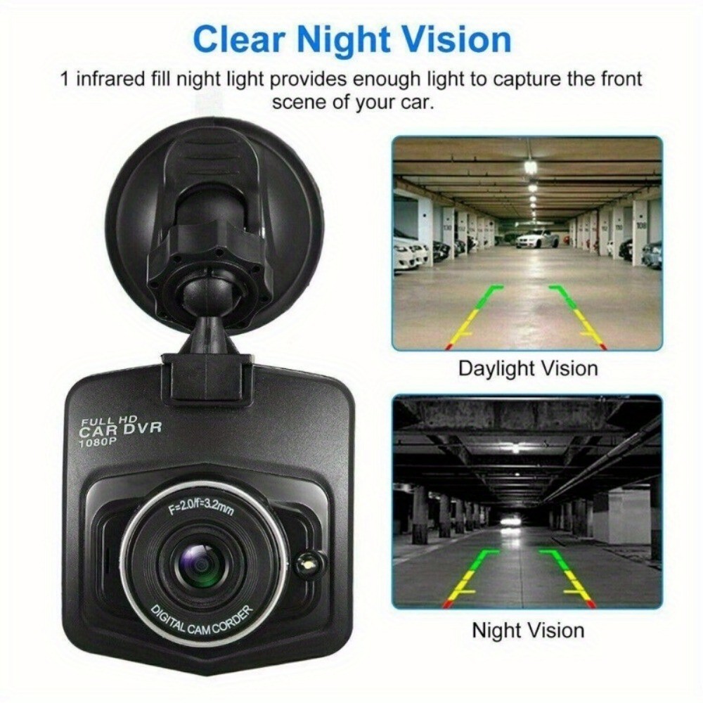 1080P Universal Dashboard Camera 2.2" LCD with 24/7 Parking Surveillance