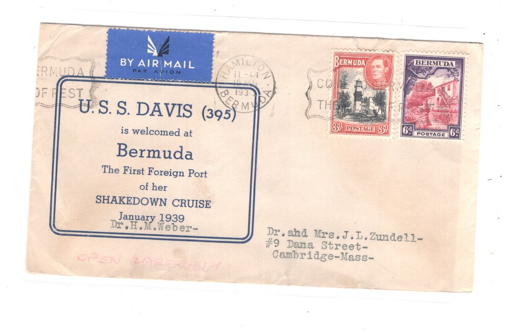 Bermuda  USS  Davis  ship  in  Bermuda  1939