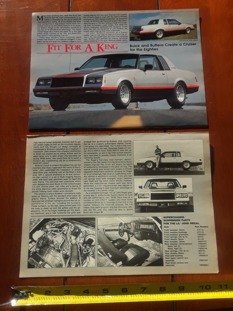 1982 LIL JOHN BUTTERA BUICK REGAL V6 3.8 TURBO ORIGINAL ARTICLE
