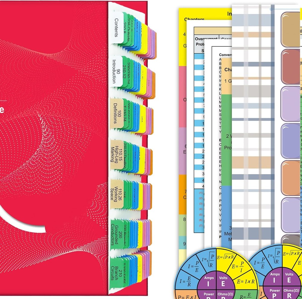 Upgraded 2023 National Electrical Code (NEC) Book Tabs, 140 Color-Coded &...