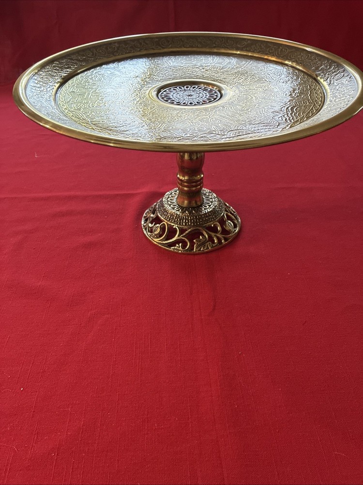 Vintage Brass Cake Stand / Israel