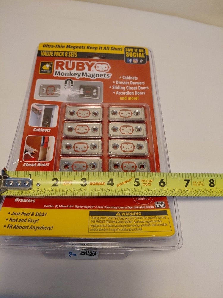 RUBY Monkey Magnets Ultra-Thin Magnetic Plates Keep It All Shut, AS-SEEN-ON-TV