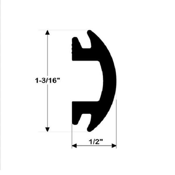 TACO 50' Black Flexible Rub Rail Insert 1-3/16