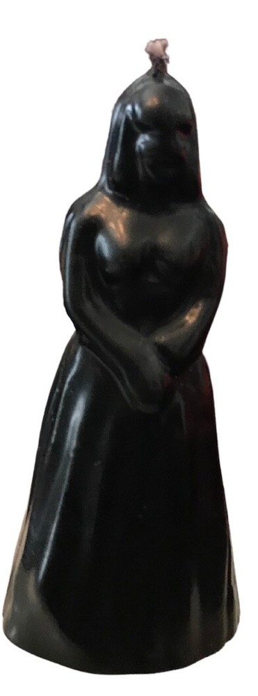 Black Clothed Female Candle (never used) 