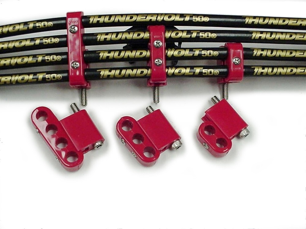 Taylor Cable 42522 V8 Vertical Wire Loom Kit Red 7-8mm Spark plug wire separator