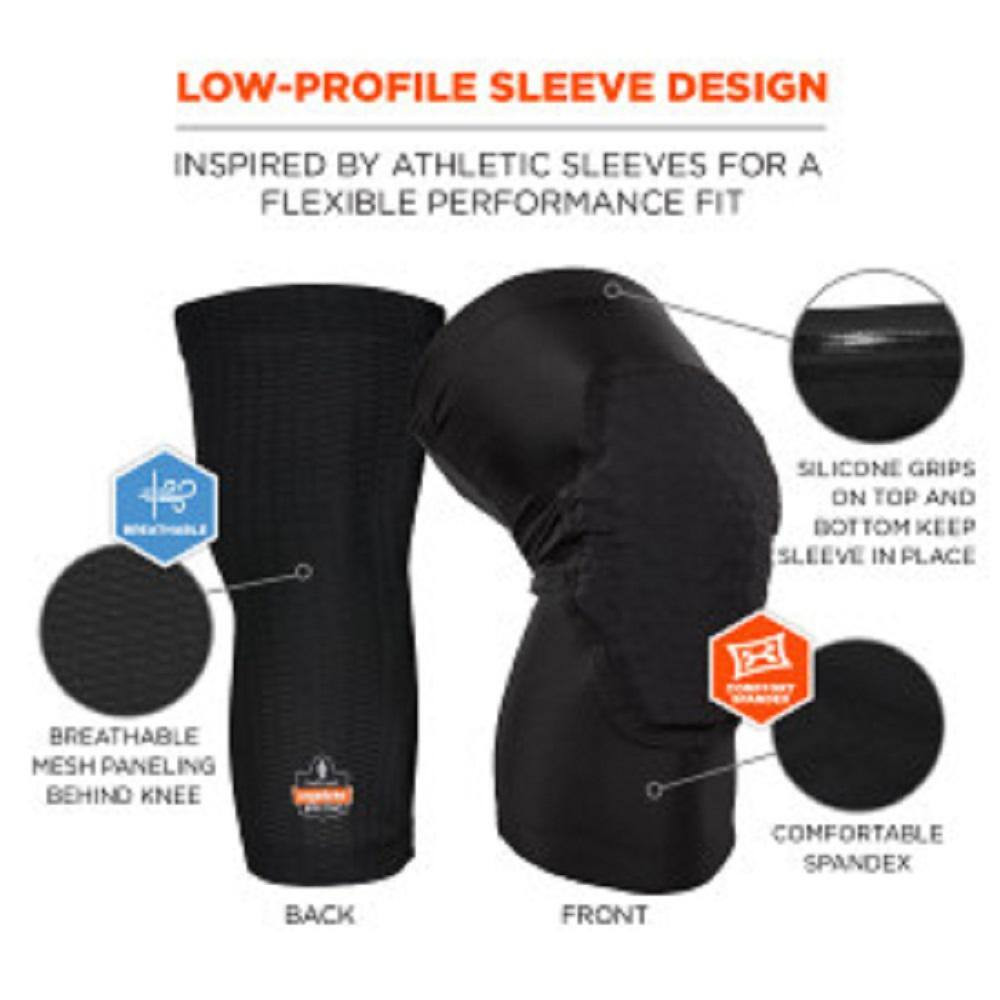 Proflex Black Padded Foam Soft Shell Knee Sleeves with Pull over Closure Lightwe