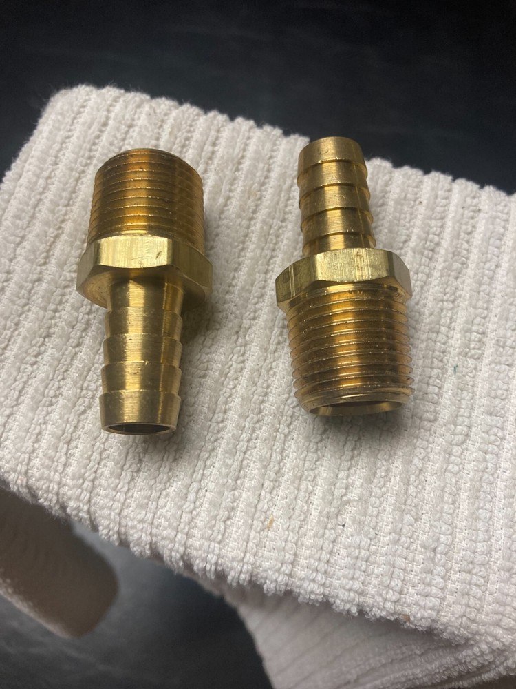 1/2'' hose barb straight with 1/2''npt brass 2pc