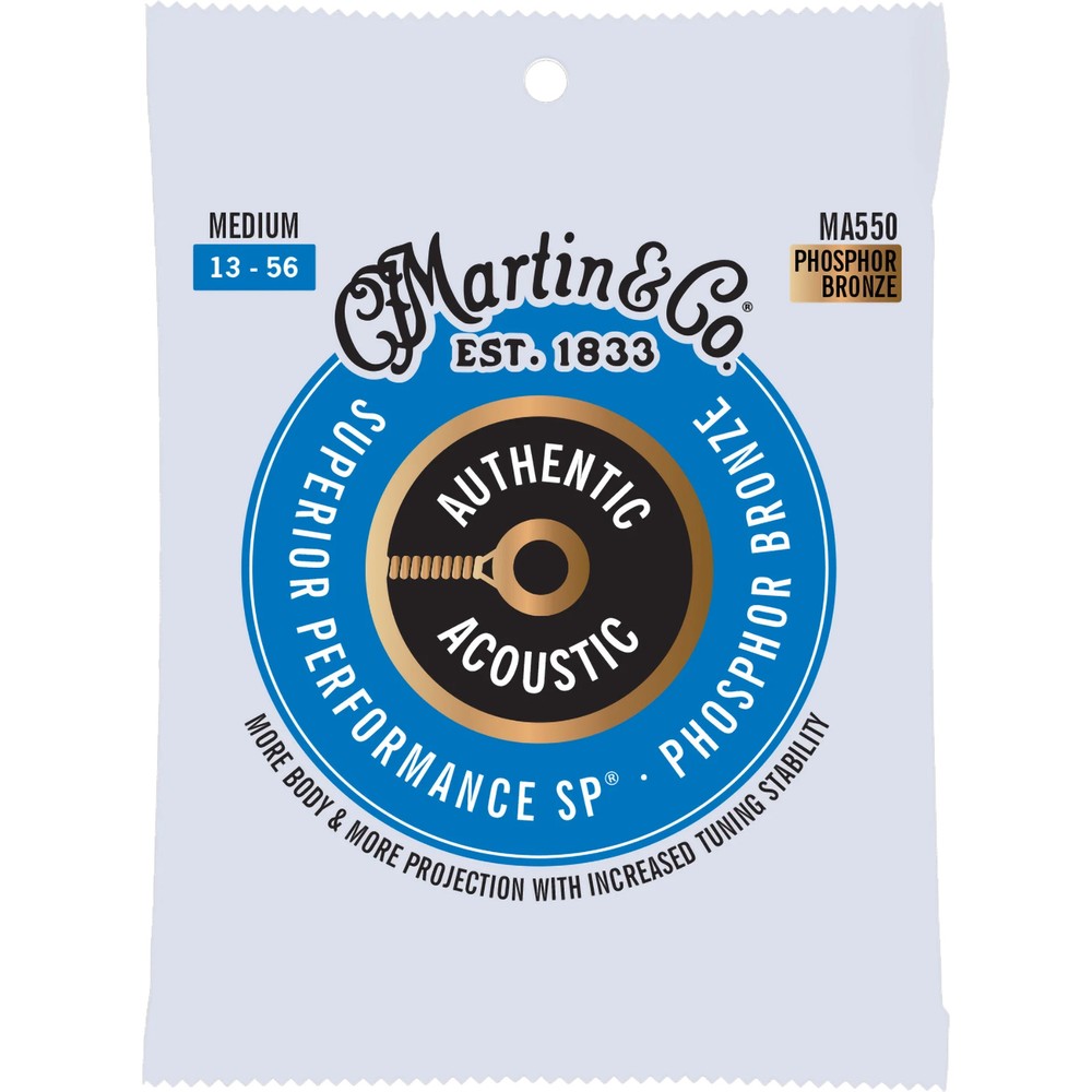 Martin MA550 Authentic Acoustic SP® Strings, Phosphor Bronze, Medium