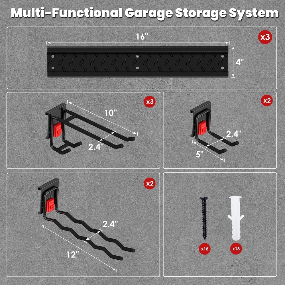 Garage Tool Organizer Wall Mount, Upgraded 48" Heavy Duty Garage Storage Tool...