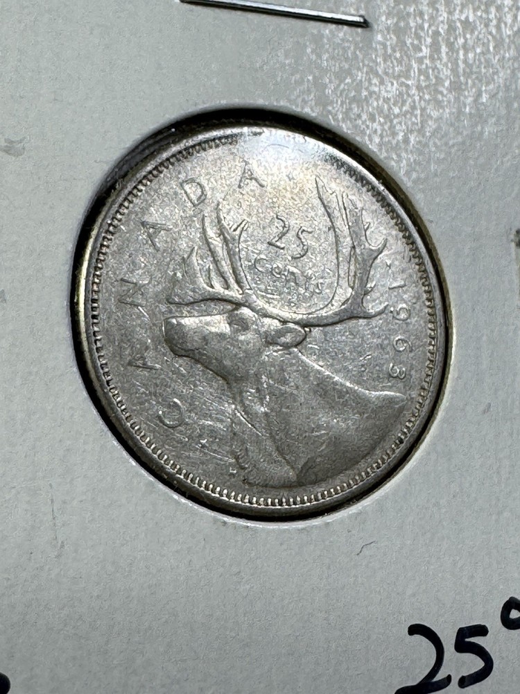 1963 Canada 25 Cents Silver Coin