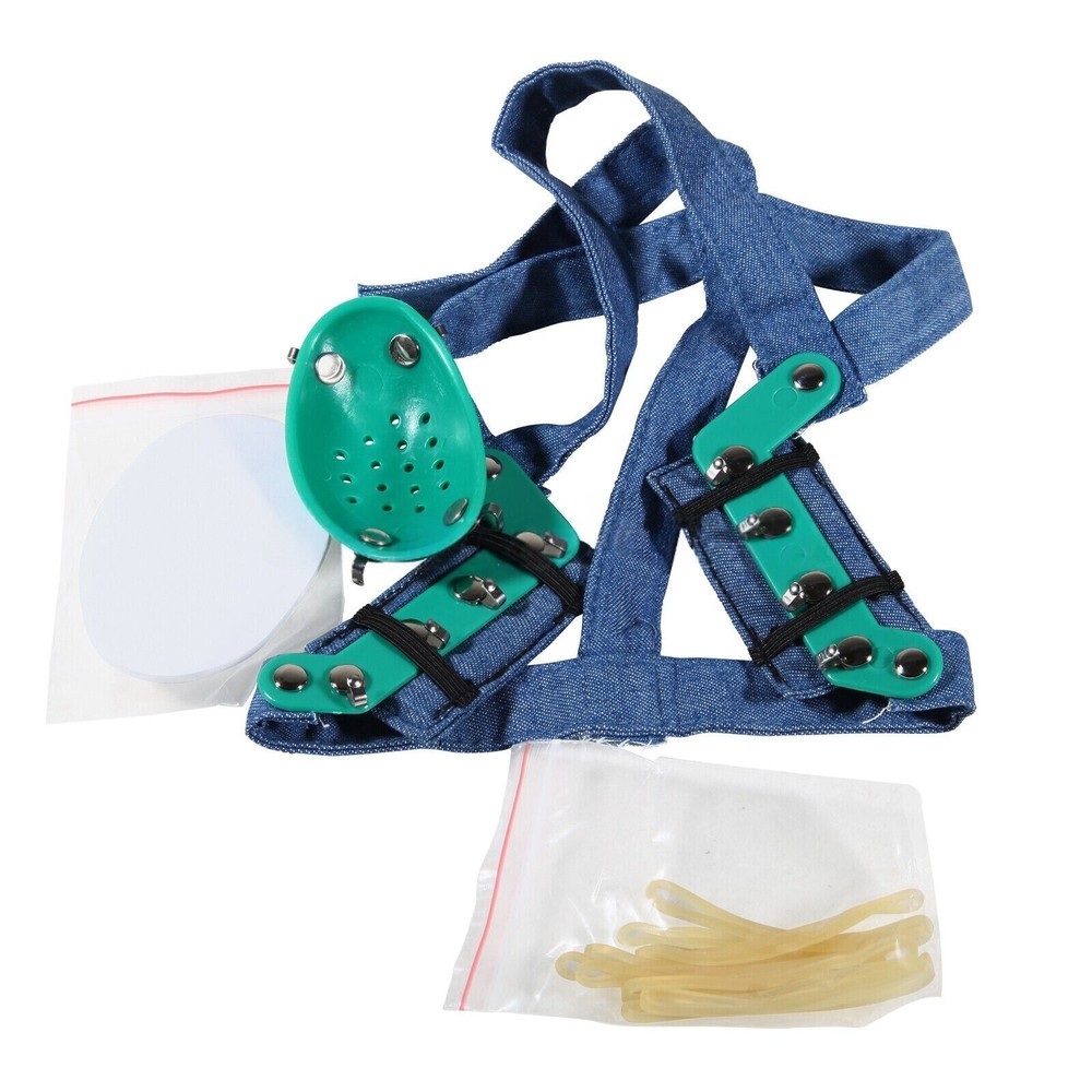 Dental Ortho High -Pull Headgear With Rigid Chin Cap High Pull Strap Blue