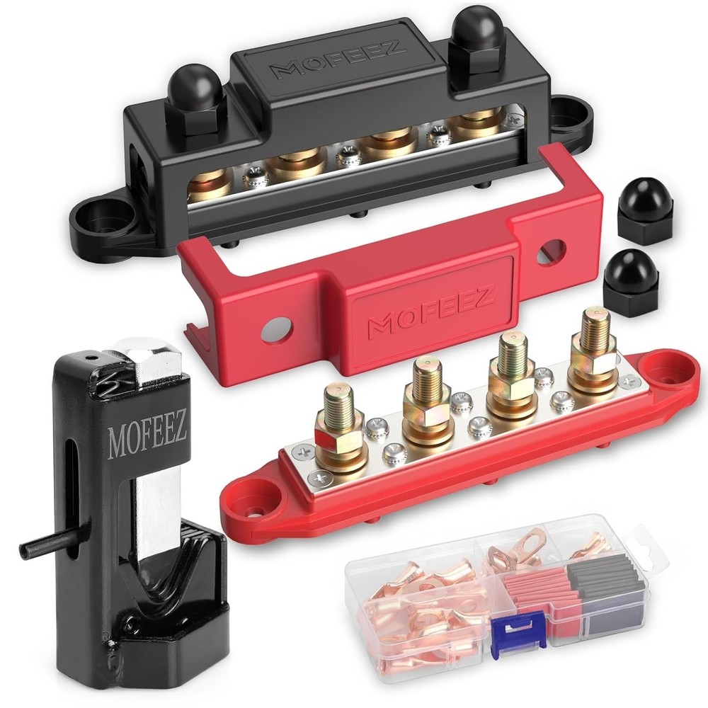 Versatile 48V Marine Bus Bar with Crimping Tool for Efficient Power Distribution