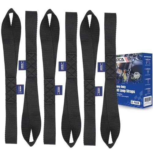 MOCA 6-Pack Soft Loop Tie Down Straps 12000 Lbs Breaking Strength 6-PACK Black
