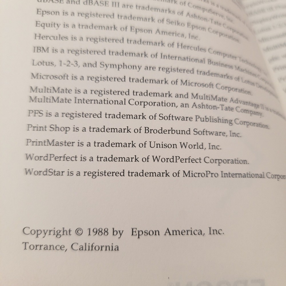 Epson Action Printer 4000 Users Manual + Epson Application Notes