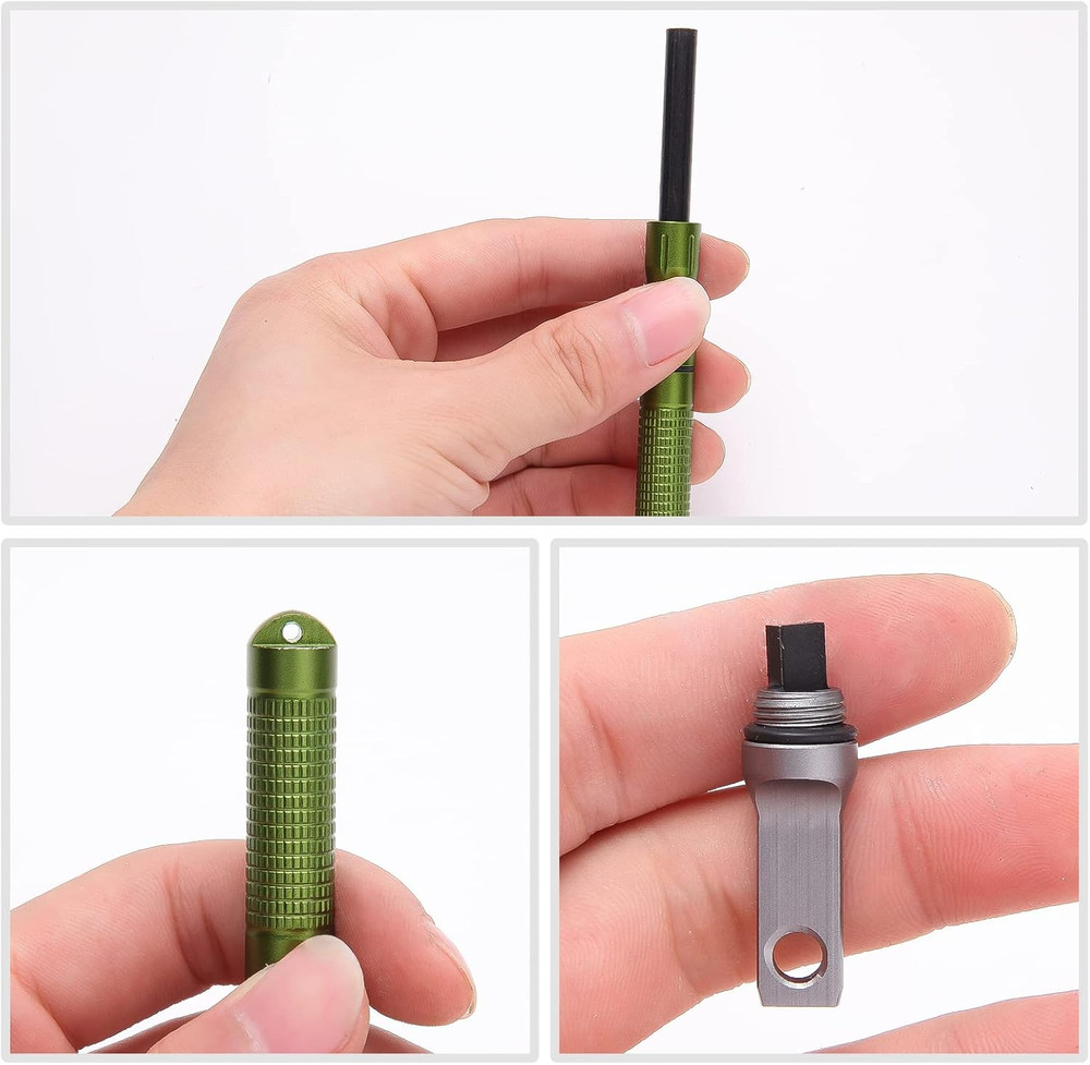 3PCS Ferro Rods - Compact Fire Starter Sticks with Scraper Striker Fire Steel St