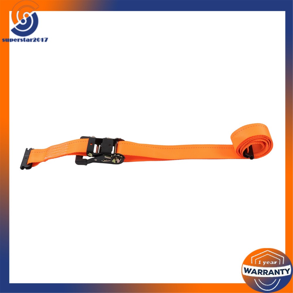 Orange Wheel Chock And 8ft Ratchet Strap Kit For E Track System Polyester