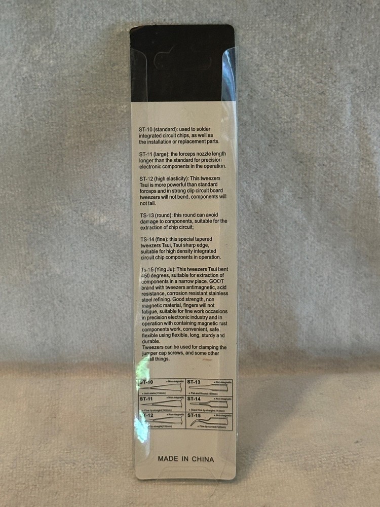 Tweezers Precise Standard Type ESD-15 New