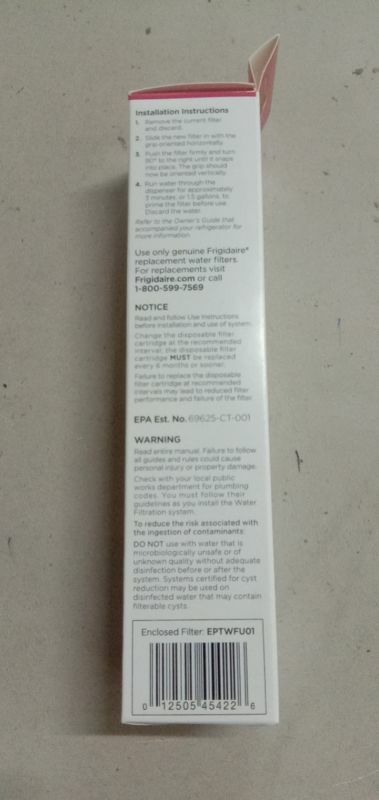 1 PACK Frigidaire EPTWFU01 Pure Source Ultra II Refrige Replacement Water Filter