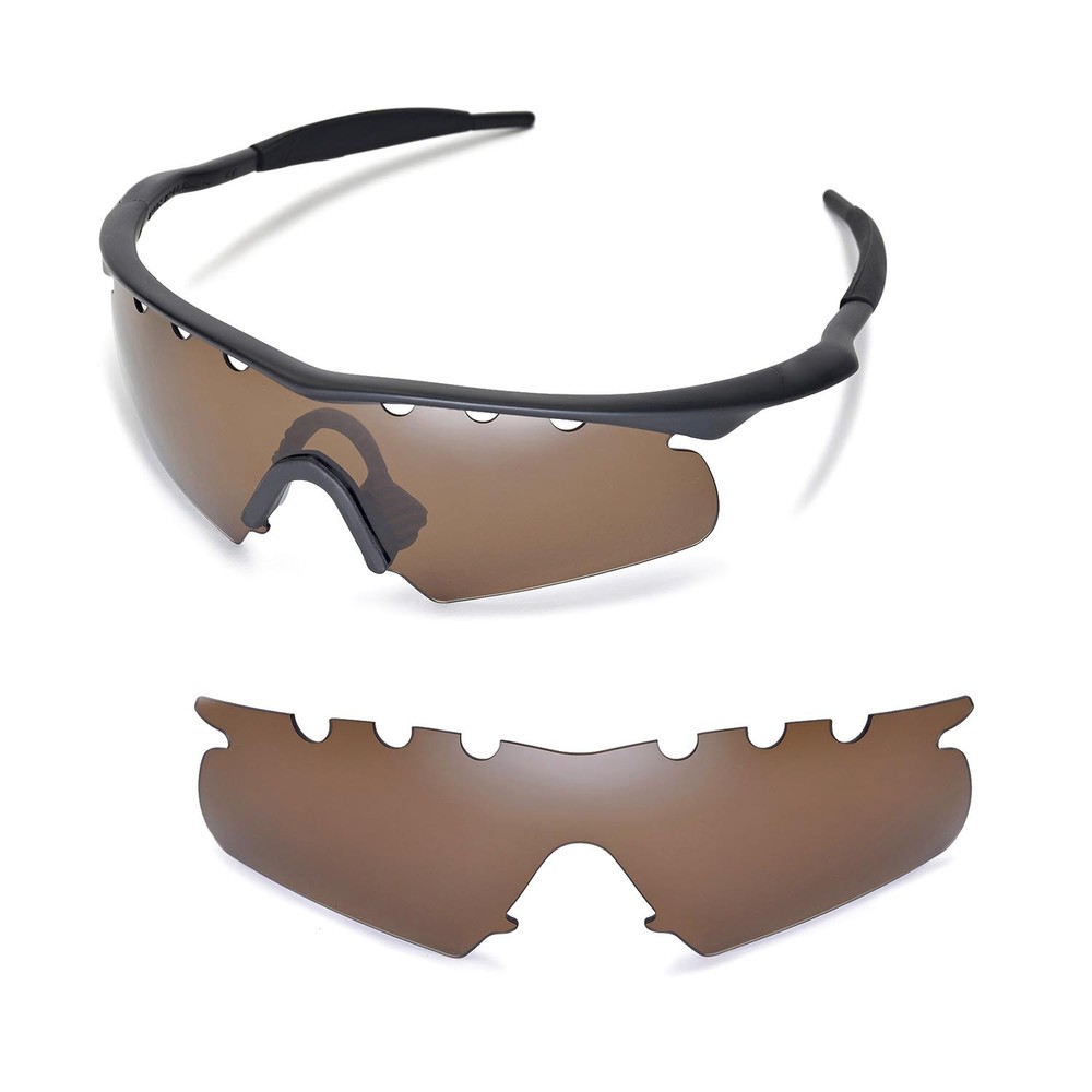 Walleva Brown Vented Polarized Replacement Lenses for Oakley M Frame Hybrid