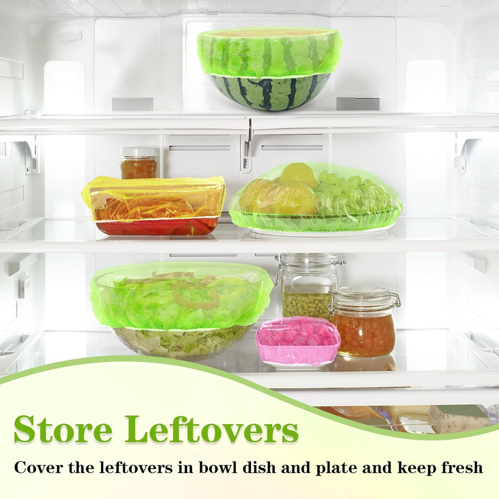 60 Pcs Bowl Covers for Bread Proofing, Plastic Shower Caps for Sourdough Bread,